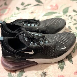 Nike Women’s Black Athletic Sneakers with Light Blue Accents